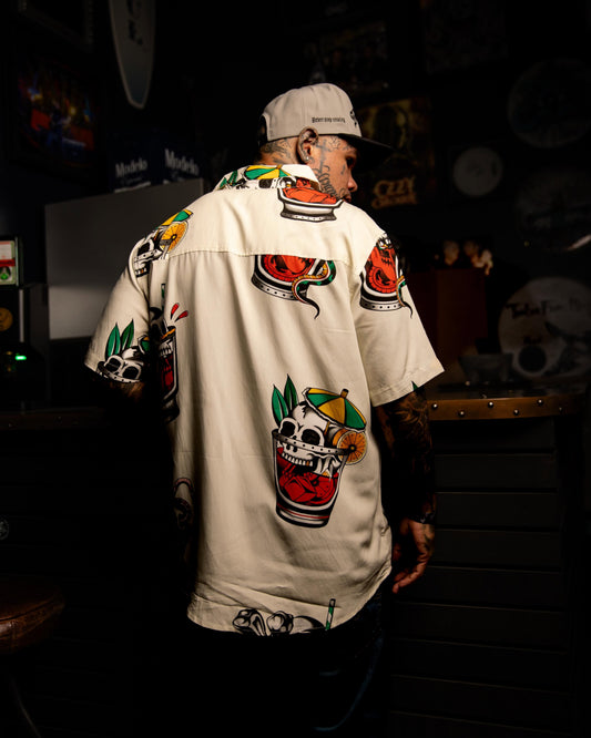 SULLEN CLOTHING ON THE ROCK ANTIQUE WHITE BUTTON UP WOVEN SHIRT