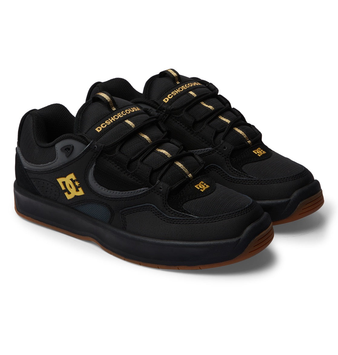 DC SHOES KALYNX ZERO BLACK GOLD TRAINERS