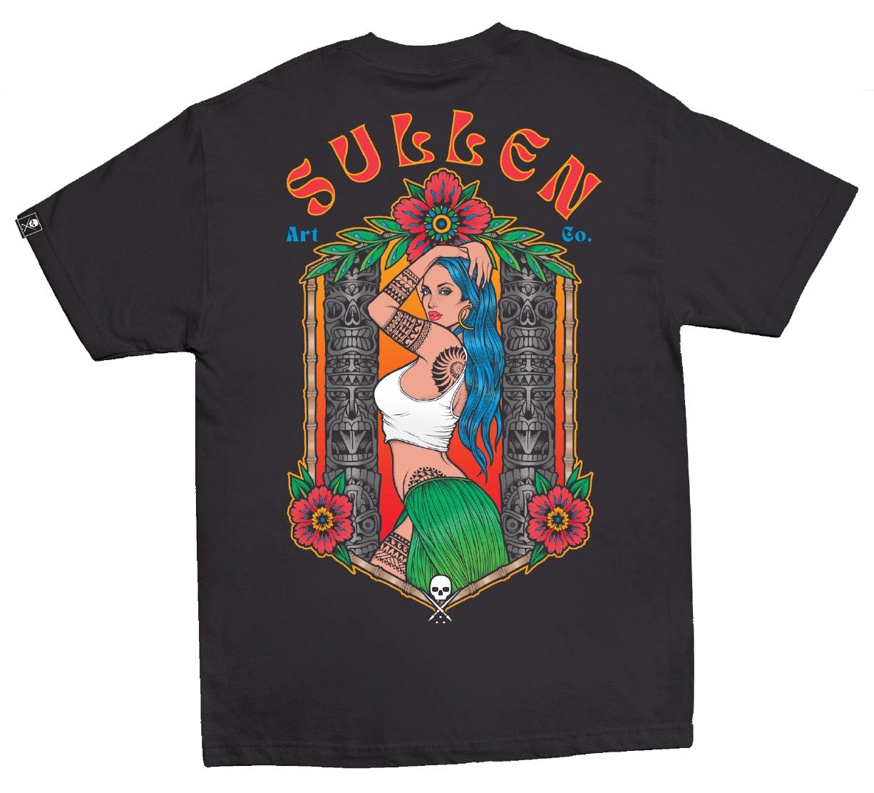 SULLEN CLOTHING TIKI PIN UP  BLACK PREMIUM T-SHIRT