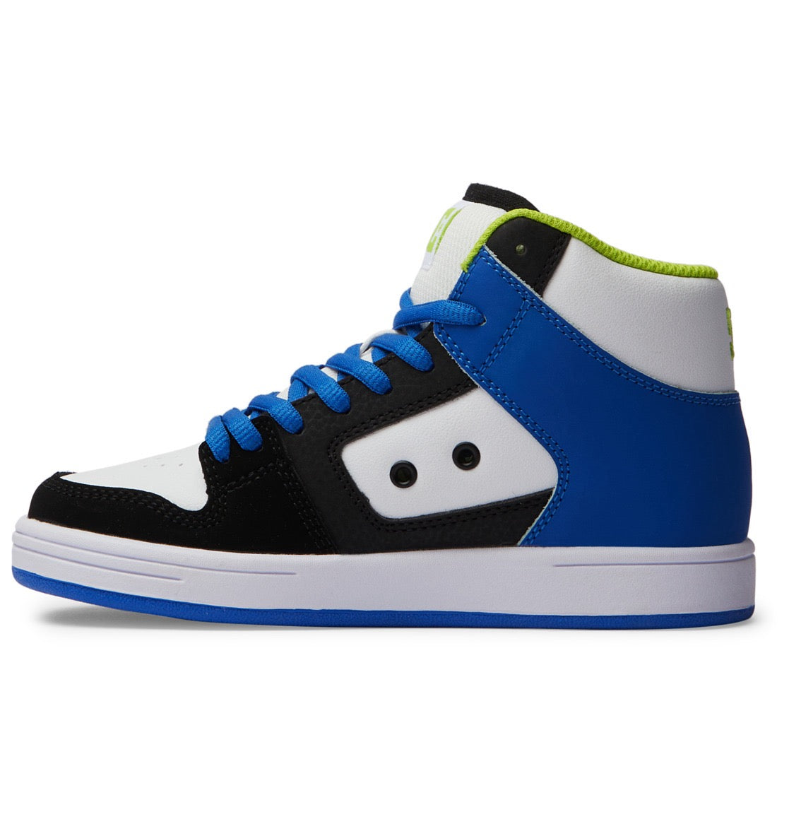 DC SHOES MANTECA 4 HI BLACK BLUE GREEN KIDS TRAINERS (UK 1)