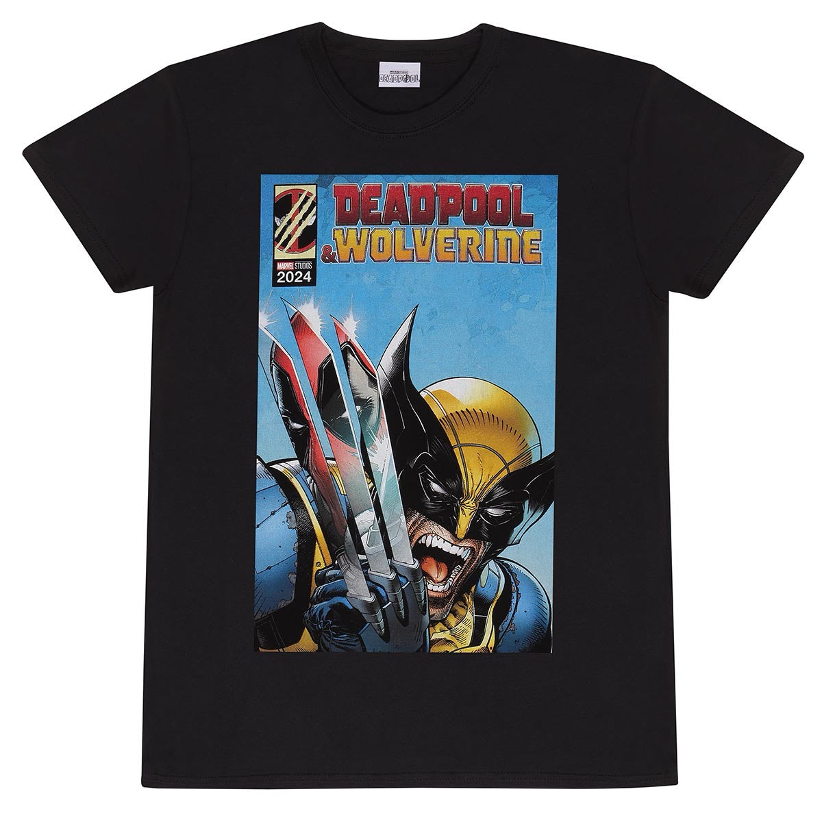 MARVEL DEADPOOL 3 WOLVERINE REFLECTION BLACK T-SHIRT