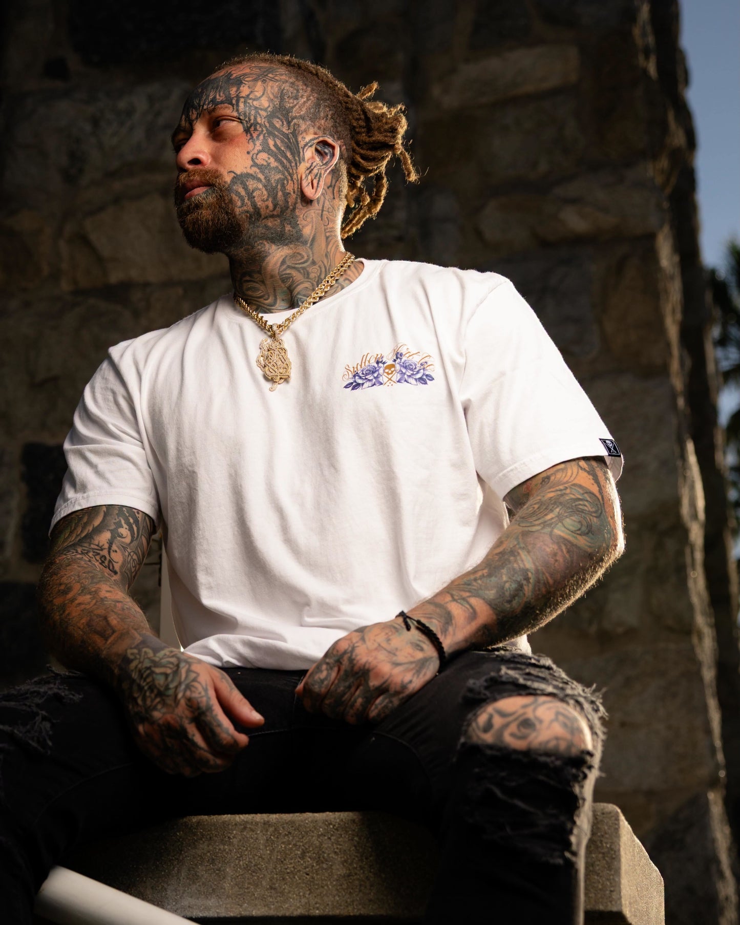 SULLEN CLOTHING NATHAN HARKER WHITE PREMIUM T-SHIRT