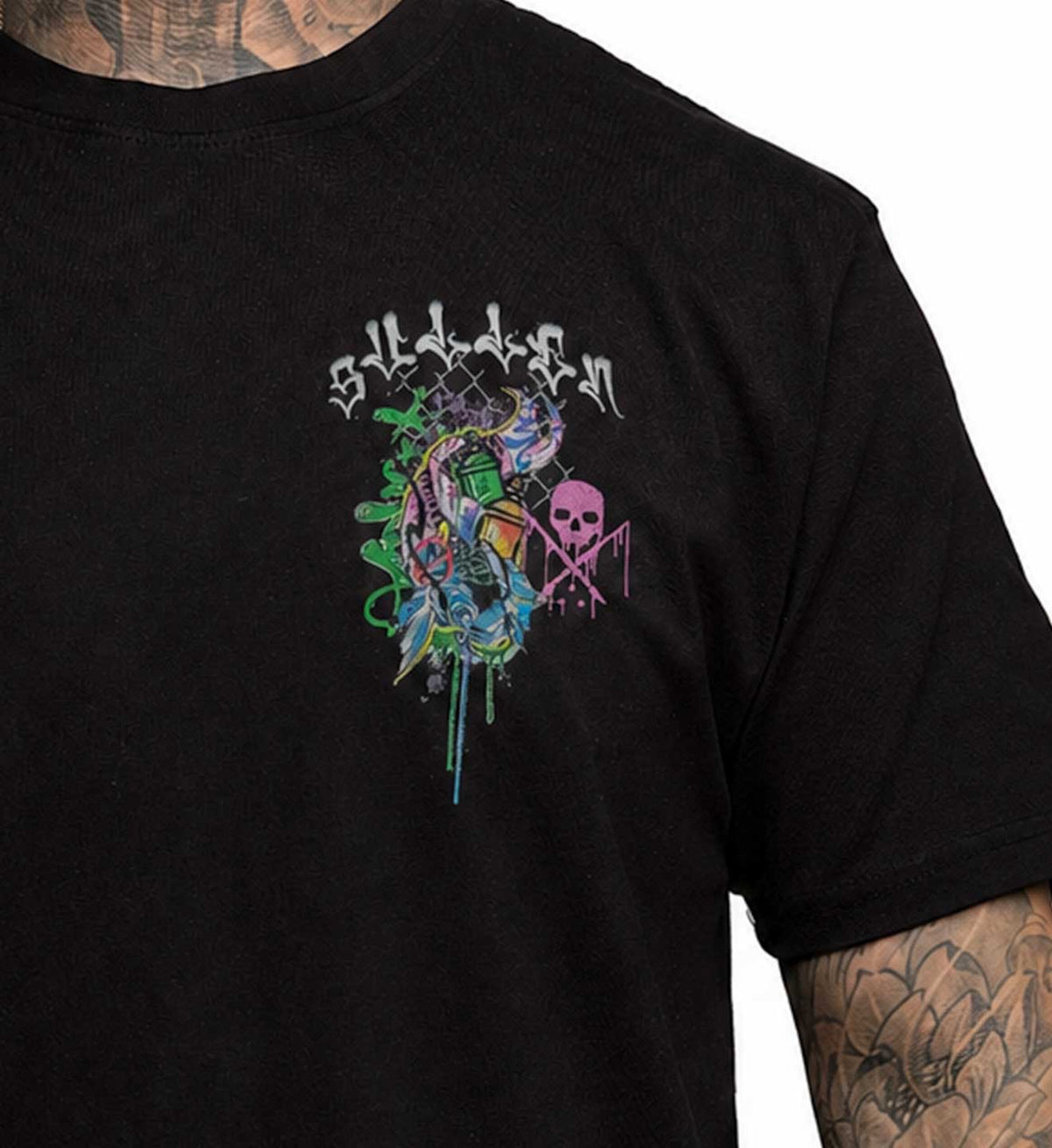 SULLEN CLOTHING CHEMICAL SWIRL JET BLACK PREMIUM T-SHIRT