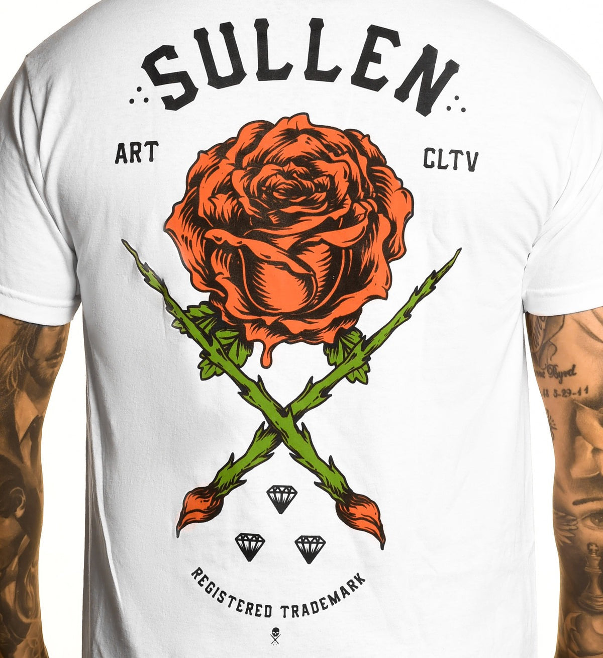 SULLEN CLOTHING ROSE BADGE WHITE STANDARD T-SHIRT