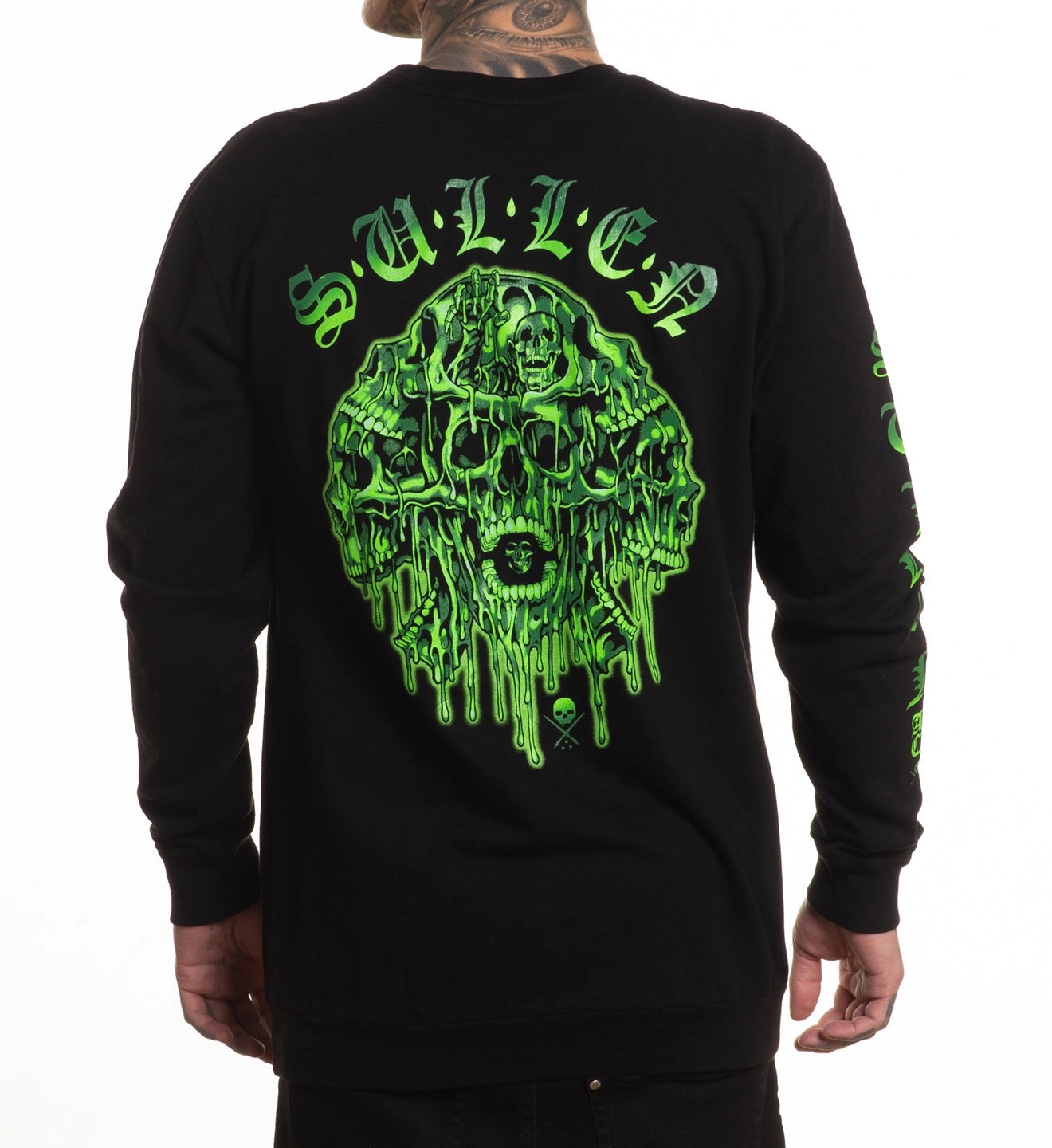 SULLEN CLOTHING MELTING SKULLS FRENCH TERRY LONG SLEEVE T-SHIRT