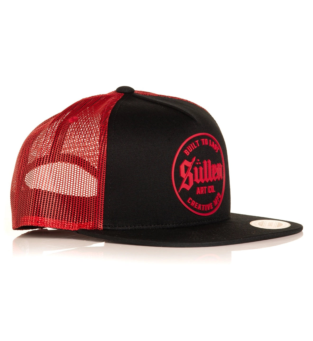 SULLEN CLOTHING WELD BLACK & BORDEAUX RED TRUCKER HAT SNAPBACK CAP