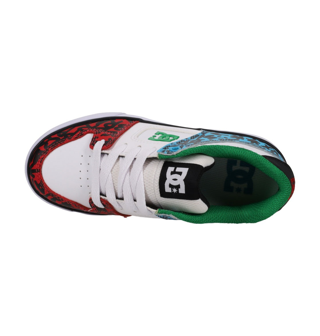 DC SHOES PURE WHITE BLUE RED YOUTH TRAINERS