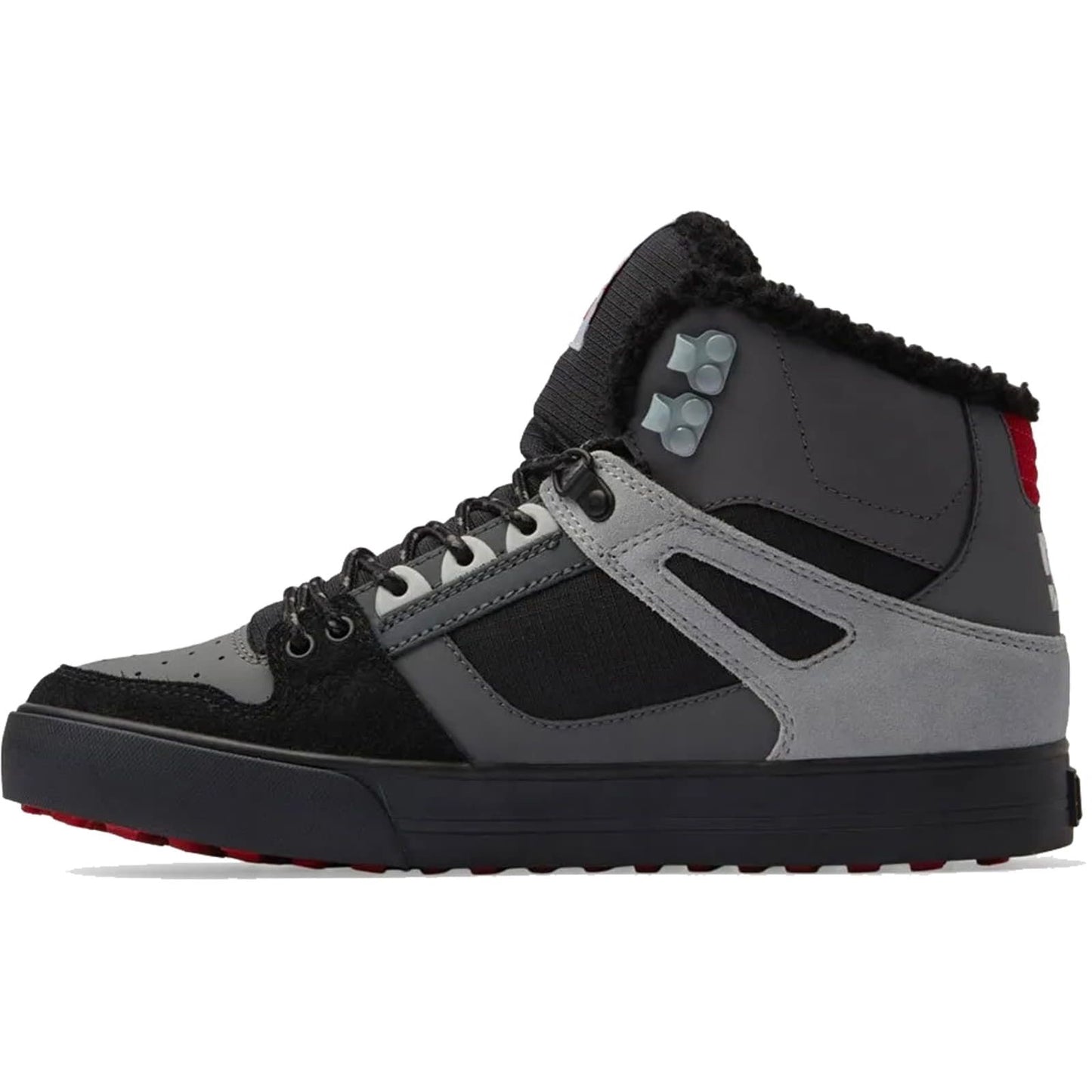 DC SHOES PURE HIGH TOP WC WNT GREY BLACK RED TRAINERS