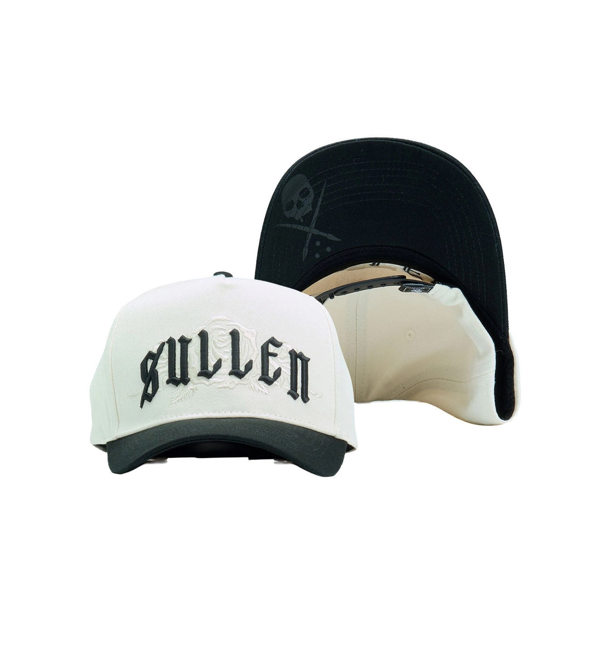 SULLEN CLOTHING PLEASURES OFF WHITE & BLACK SNAPBACK CAP