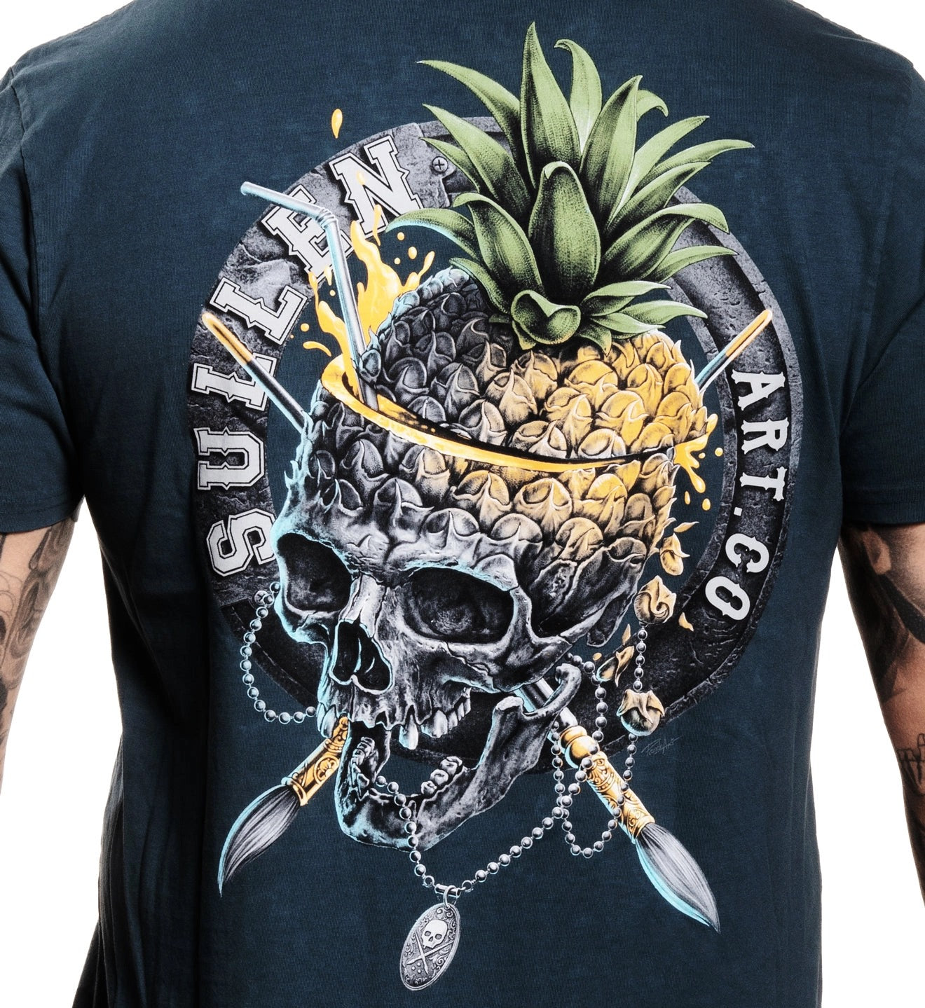 SULLEN CLOTHING SLICED PINEAPPLE ORION BLUE  PREMIUM T-SHIRT