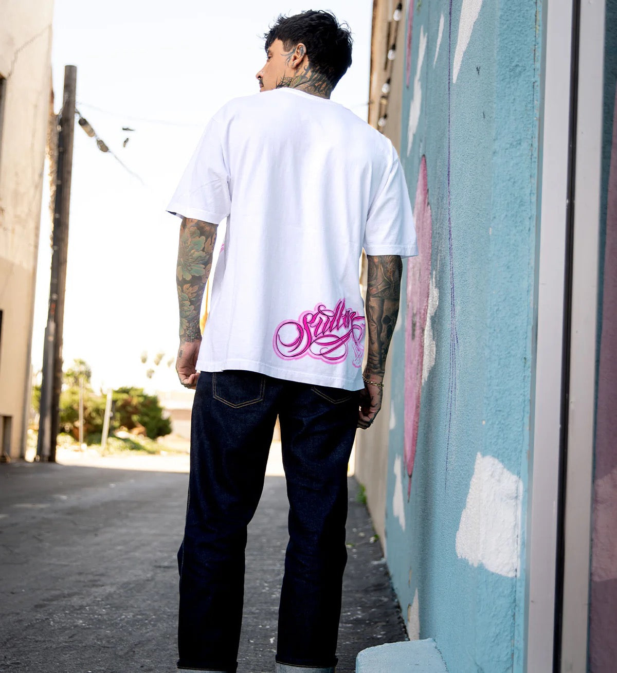 SULLEN CLOTHING SECRETE ANGEL '1 TON' OVERSIZED HEAVYWEIGHT PREMIUM WHITE T-SHIRT