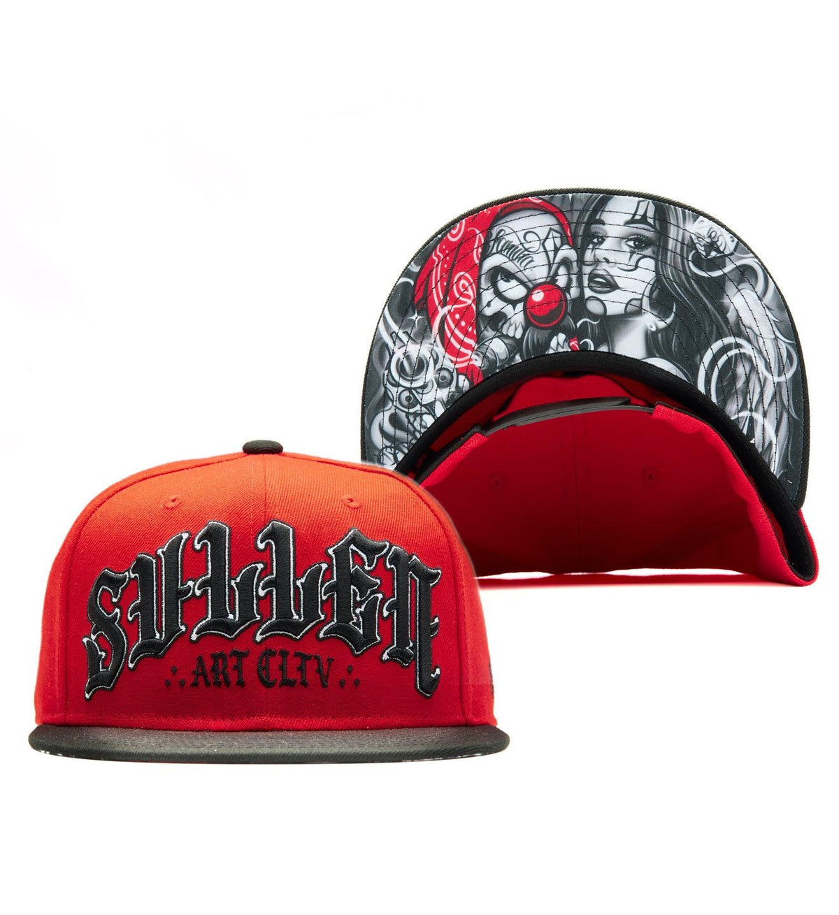 SULLEN CLOTHING FIDDY X MAGO RED & BLACK SNAPBACK CAP