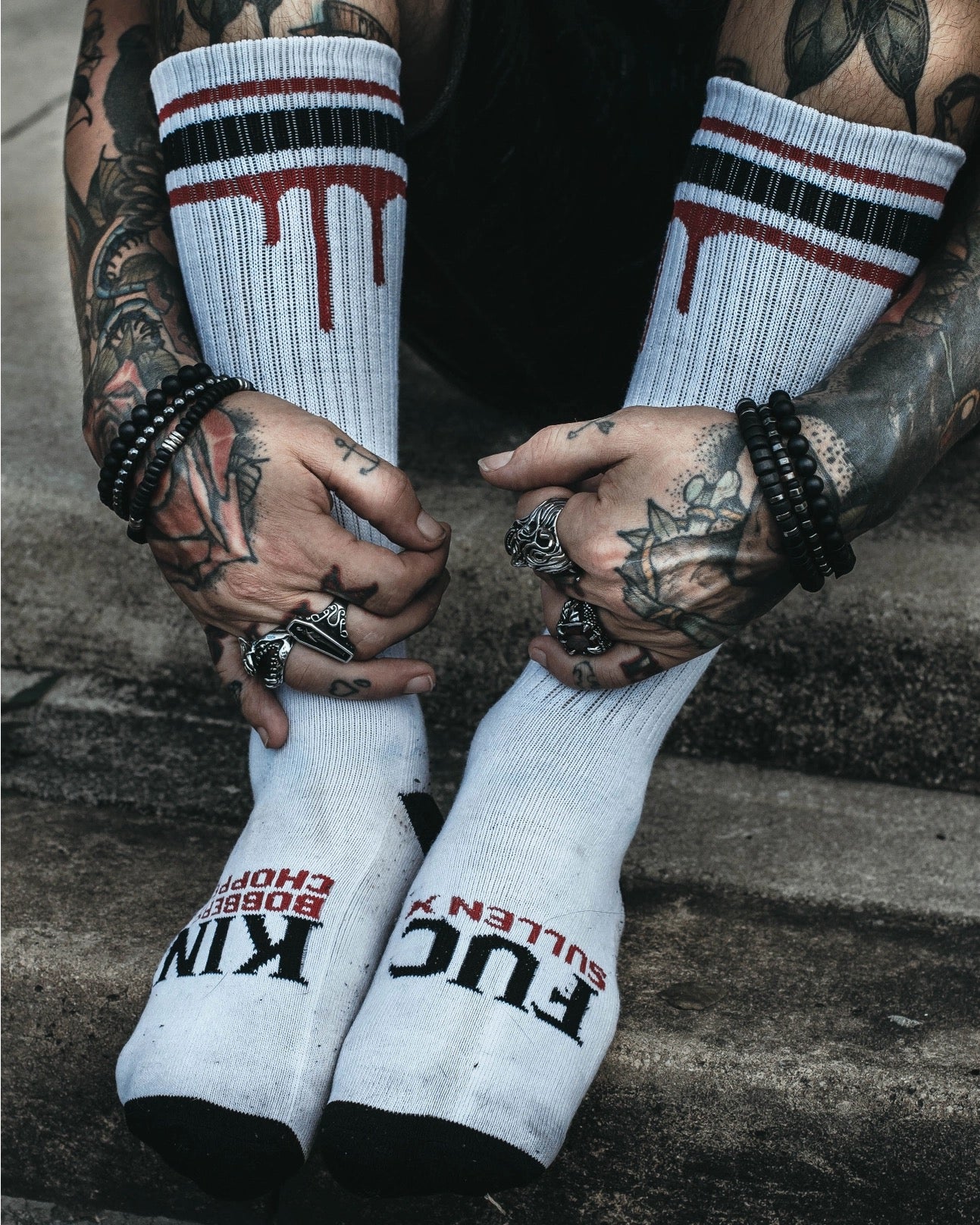 SULLEN CLOTHING DON'T DIE HIGH WHITE SOCKS