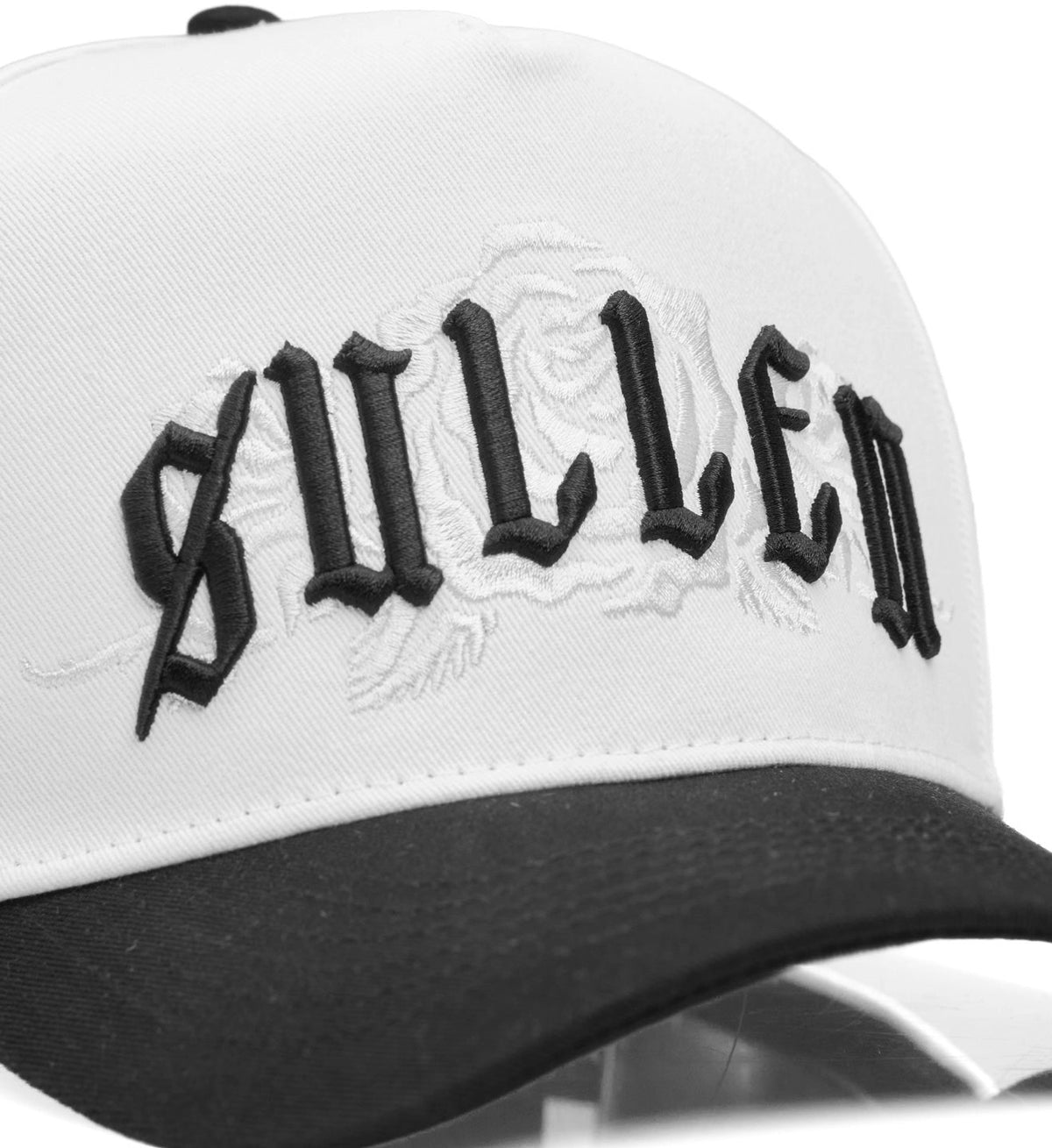 SULLEN CLOTHING PLEASURES OFF WHITE & BLACK SNAPBACK CAP