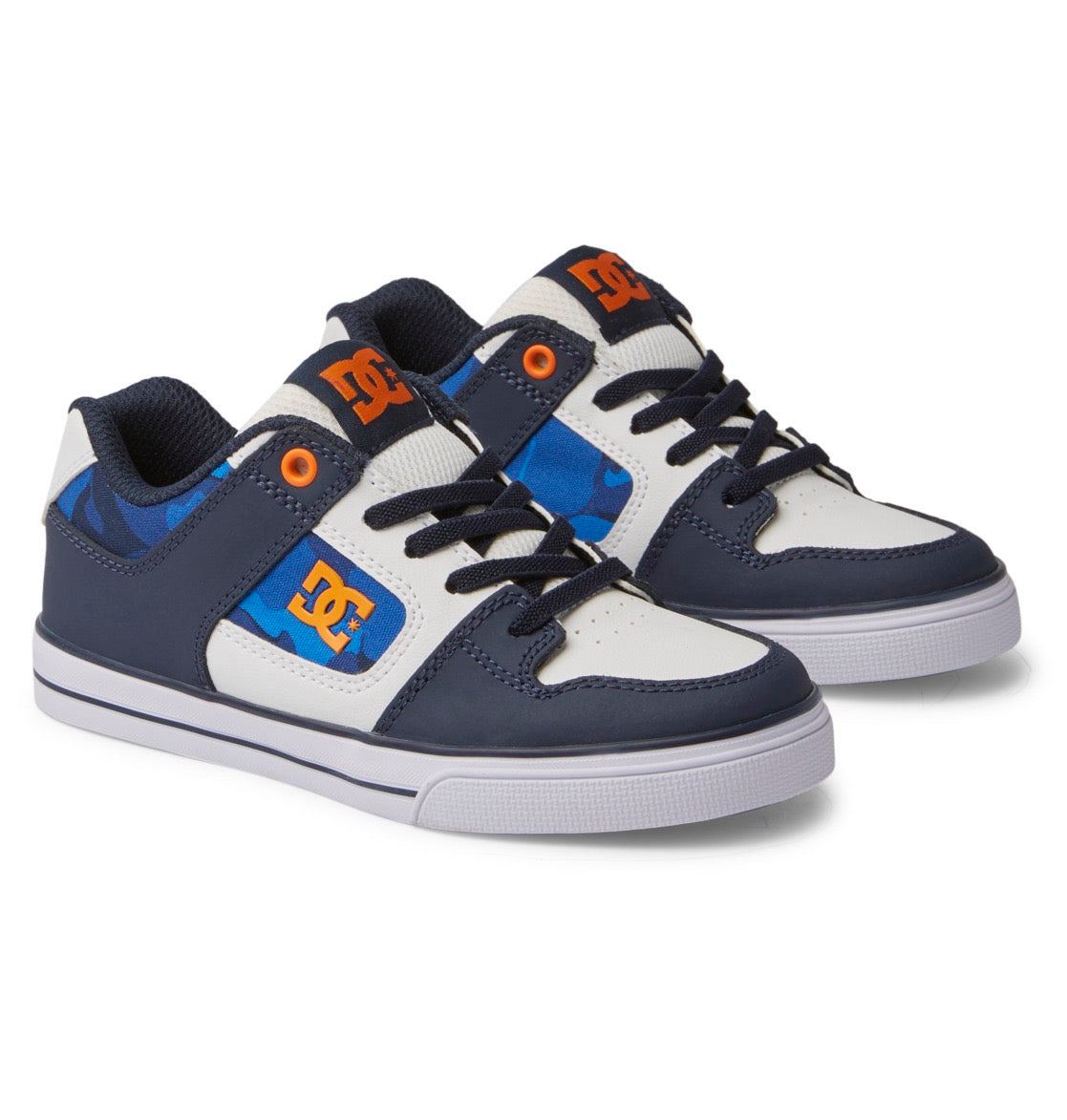 DC SHOES PURE ELASTIC SHADY BLUE ORANGE KIDS TRAINERS