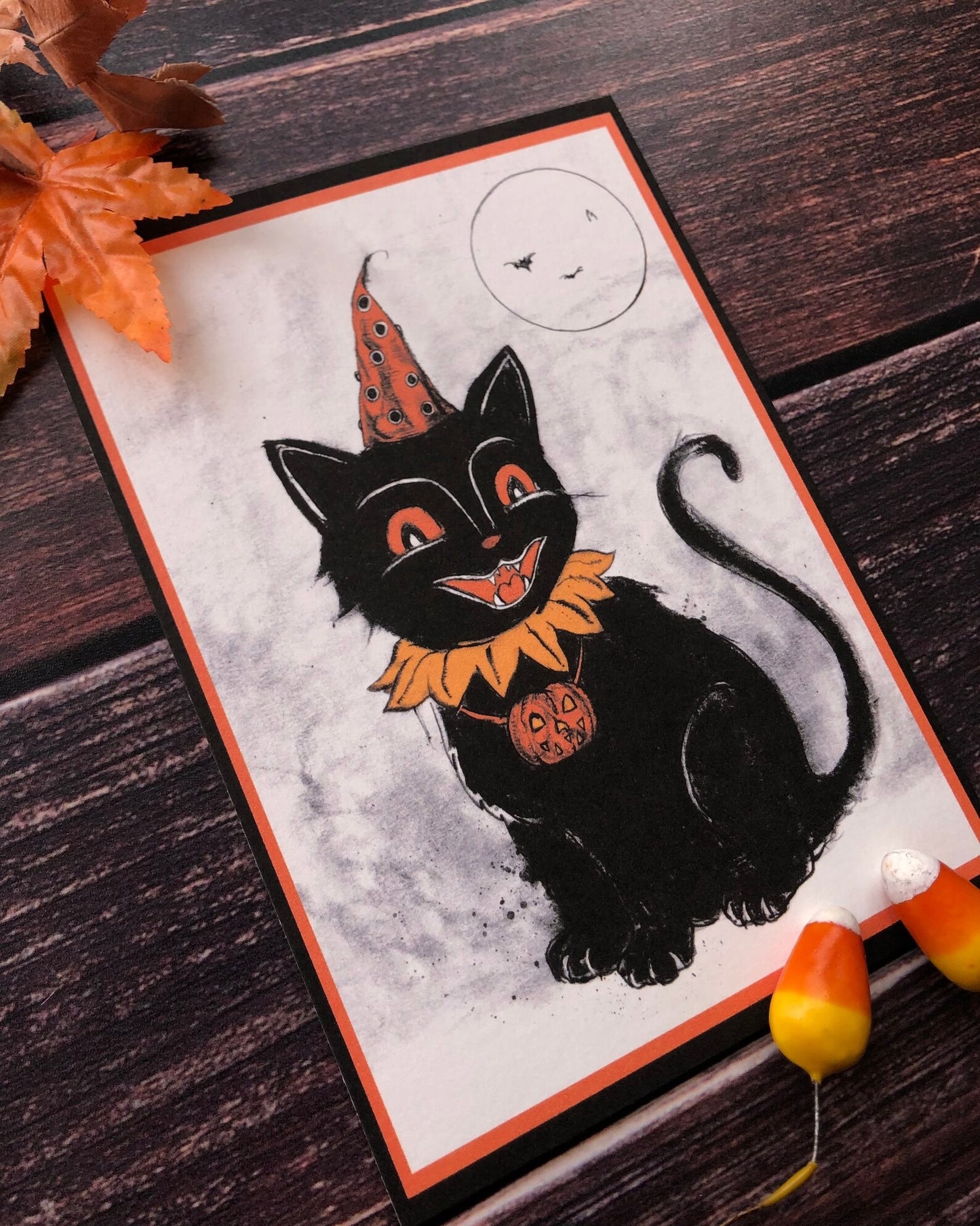 Hat Cat- Vintage Halloween Cat-Fine Art Print - ANDY SCIAZKO ART