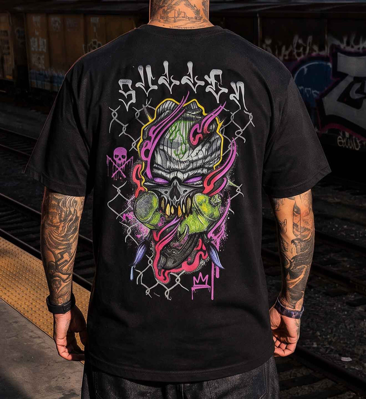 SULLEN CLOTHING CHEMICAL SWIRL JET BLACK PREMIUM T-SHIRT