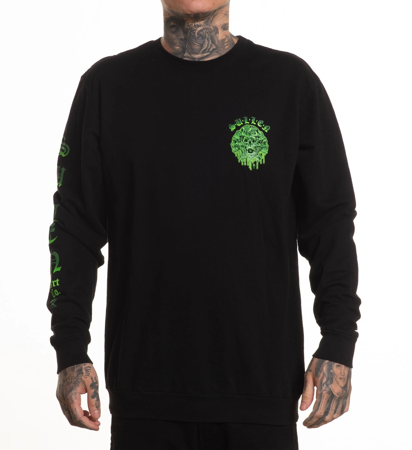 SULLEN CLOTHING MELTING SKULLS FRENCH TERRY LONG SLEEVE T-SHIRT