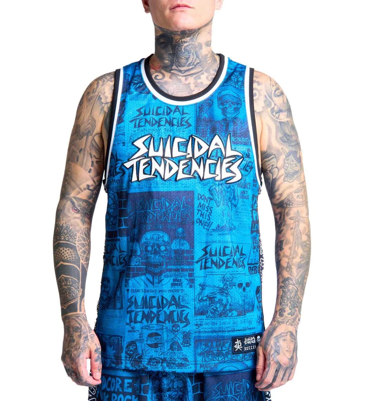 SULLEN CLOTHING X TENDENCIES POSTED BLUE JERSEY TANK VEST