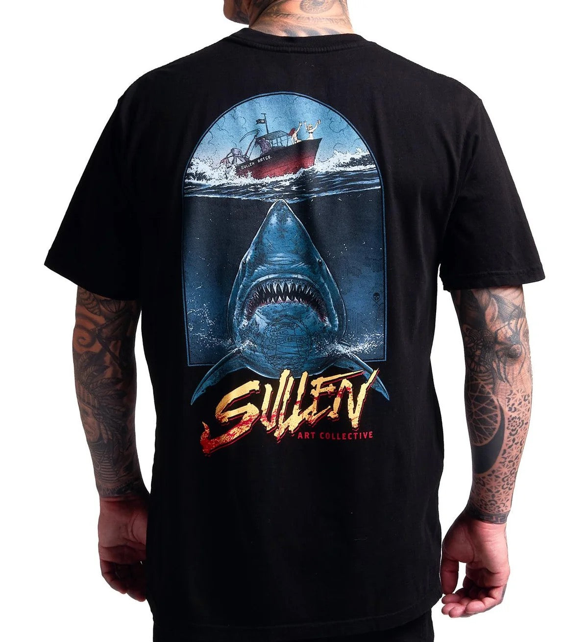 SULLEN CLOTHING SHARK ATTACK JET BLACK PREMIUM T-SHIRT