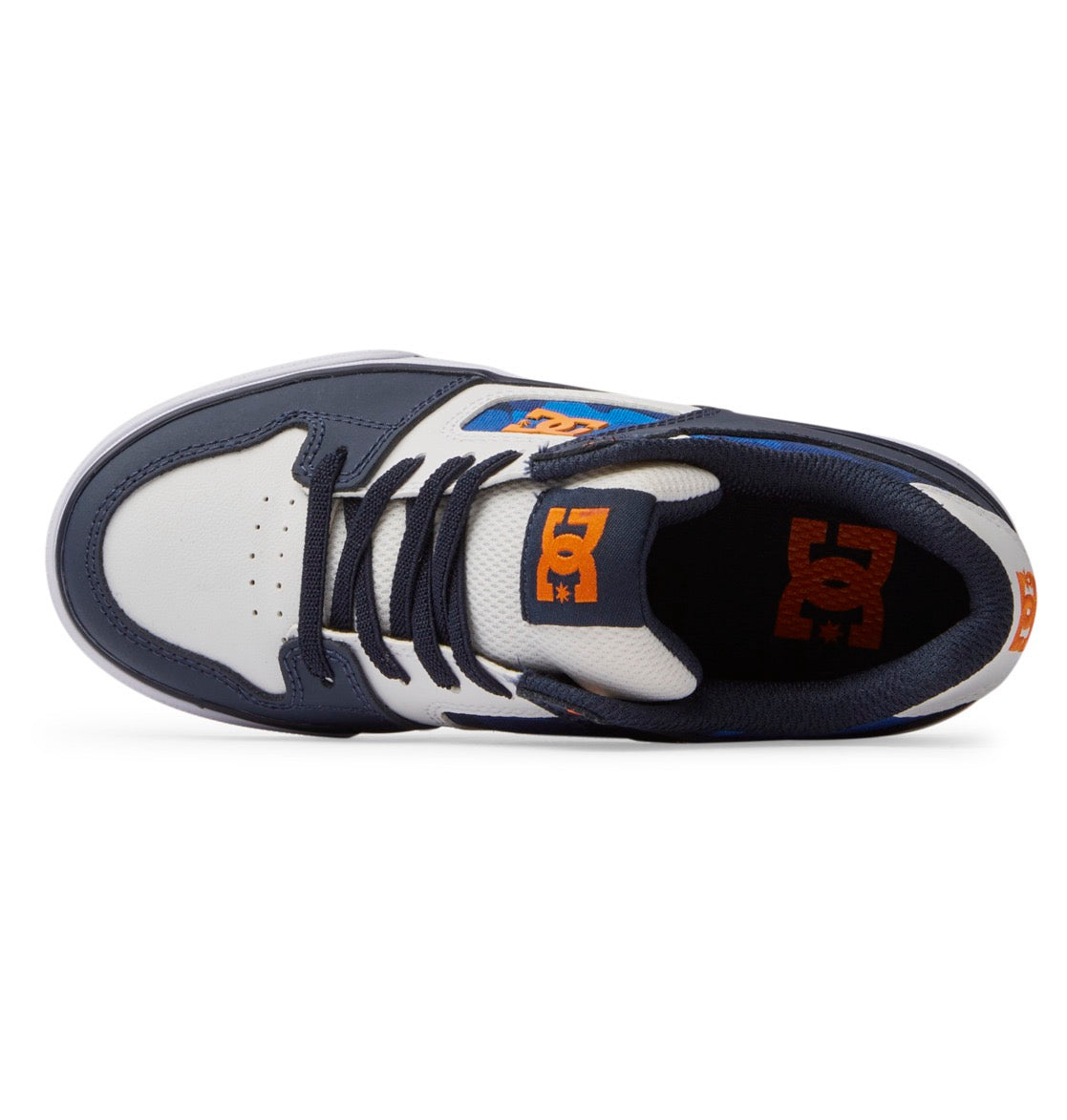 DC SHOES PURE ELASTIC SHADY BLUE ORANGE KIDS TRAINERS