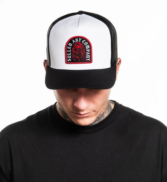 SULLEN CLOTHING CREAPER WHITE SNAPBACK TRUCKER CAP HAT