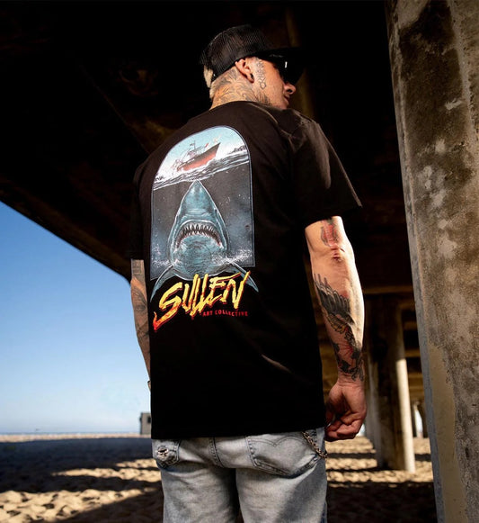 SULLEN CLOTHING SHARK ATTACK JET BLACK PREMIUM T-SHIRT