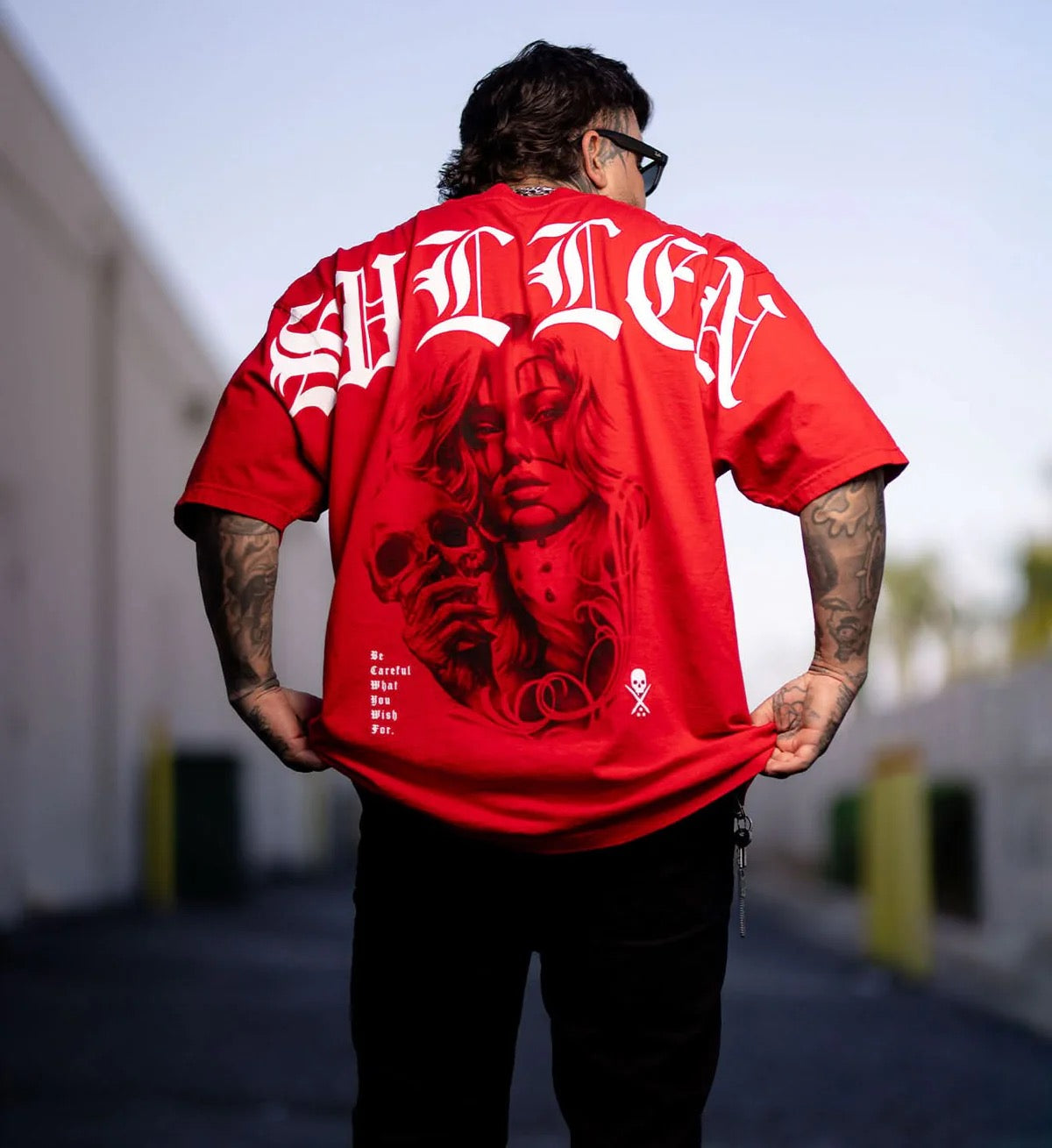 SULLEN CLOTHING TWO FACED '1 TON' OVERSIZED HEAVYWEIGHT PREMIUM RED T-SHIRT
