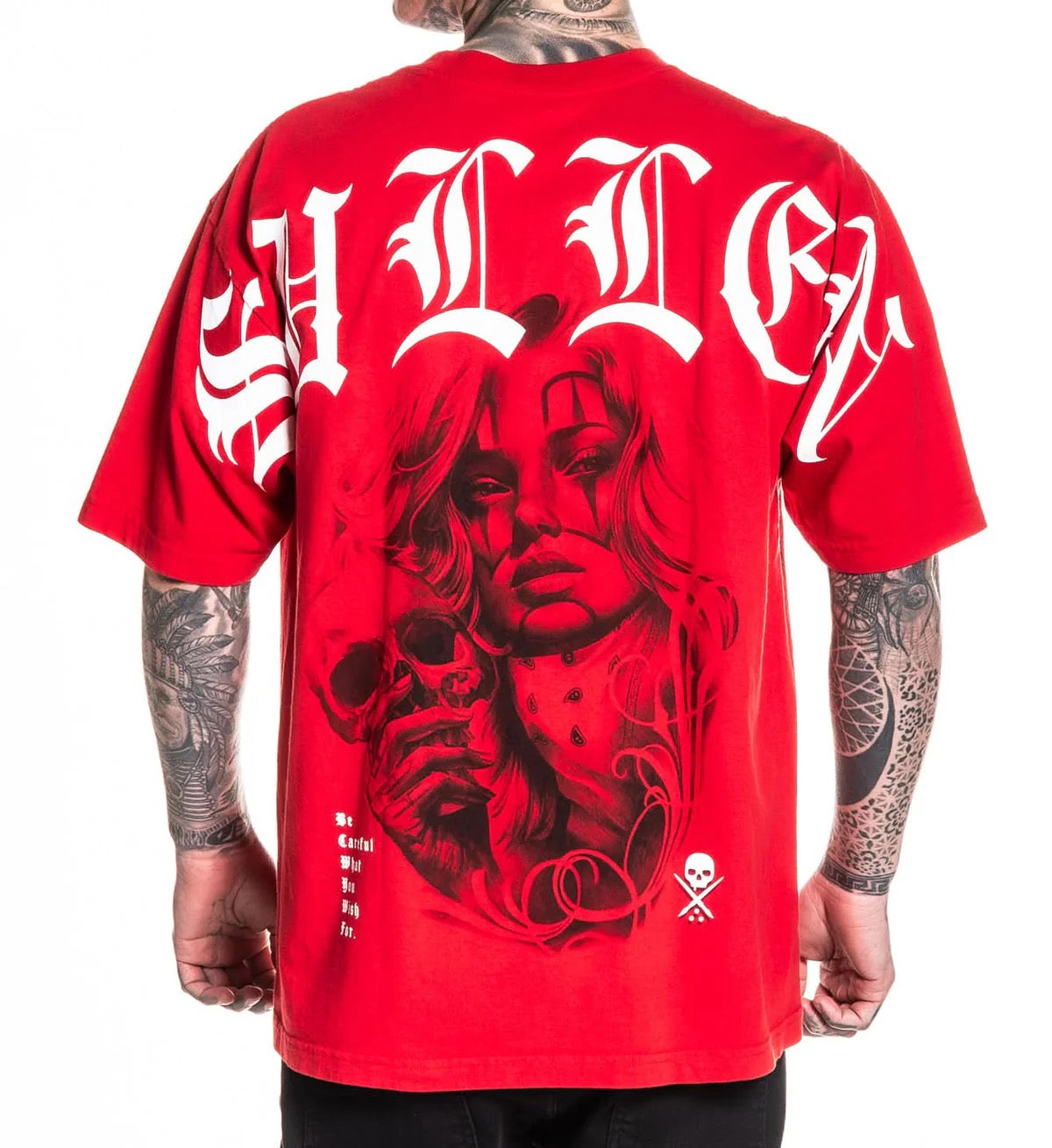 SULLEN CLOTHING TWO FACED '1 TON' OVERSIZED HEAVYWEIGHT PREMIUM RED T-SHIRT