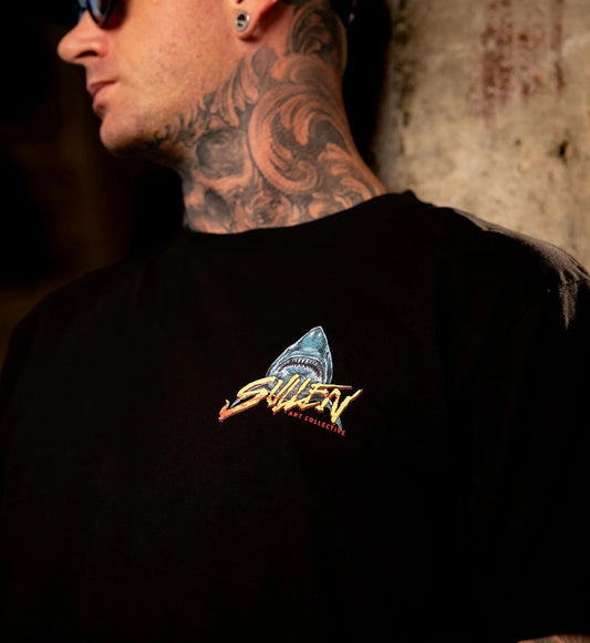 SULLEN CLOTHING SHARK ATTACK JET BLACK PREMIUM T-SHIRT