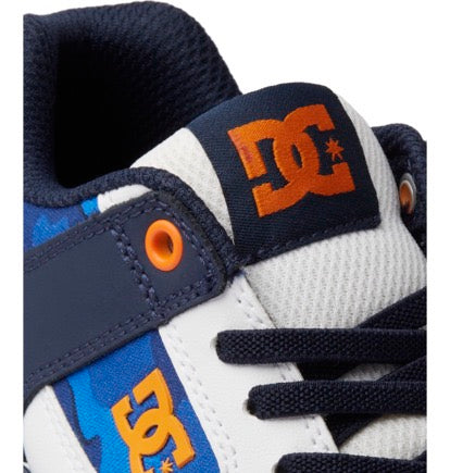 DC SHOES PURE ELASTIC SHADY BLUE ORANGE KIDS TRAINERS