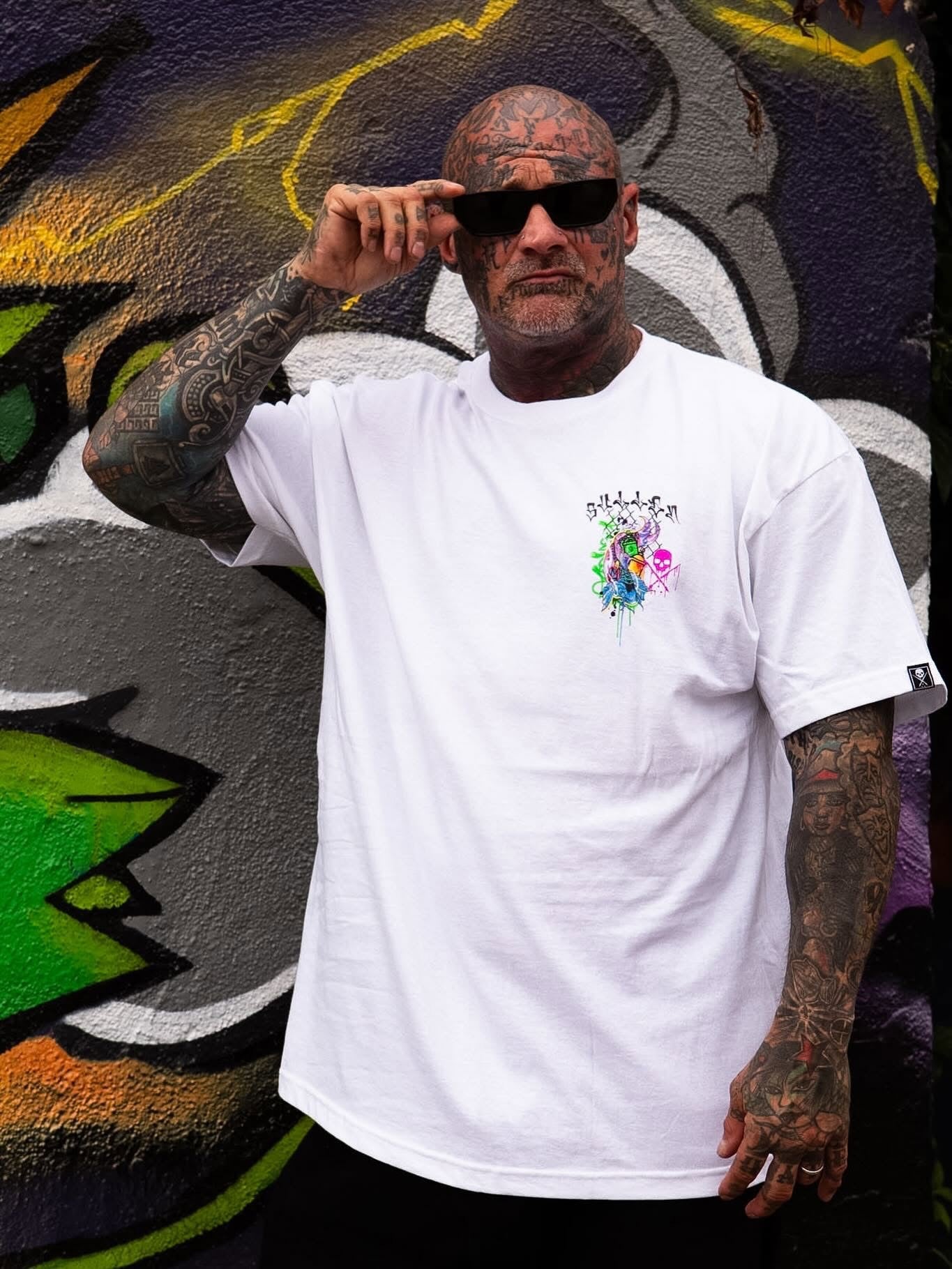 SULLEN CLOTHING CHEMICAL SWIRL WHITE STANDARD T-SHIRT
