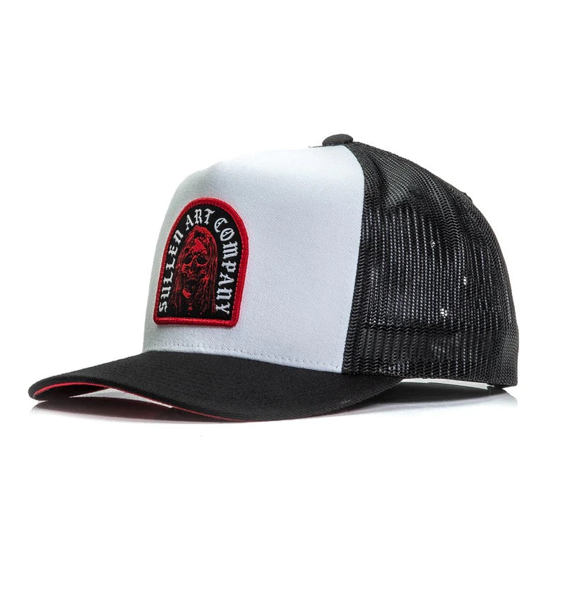 SULLEN CLOTHING CREAPER WHITE SNAPBACK TRUCKER CAP HAT