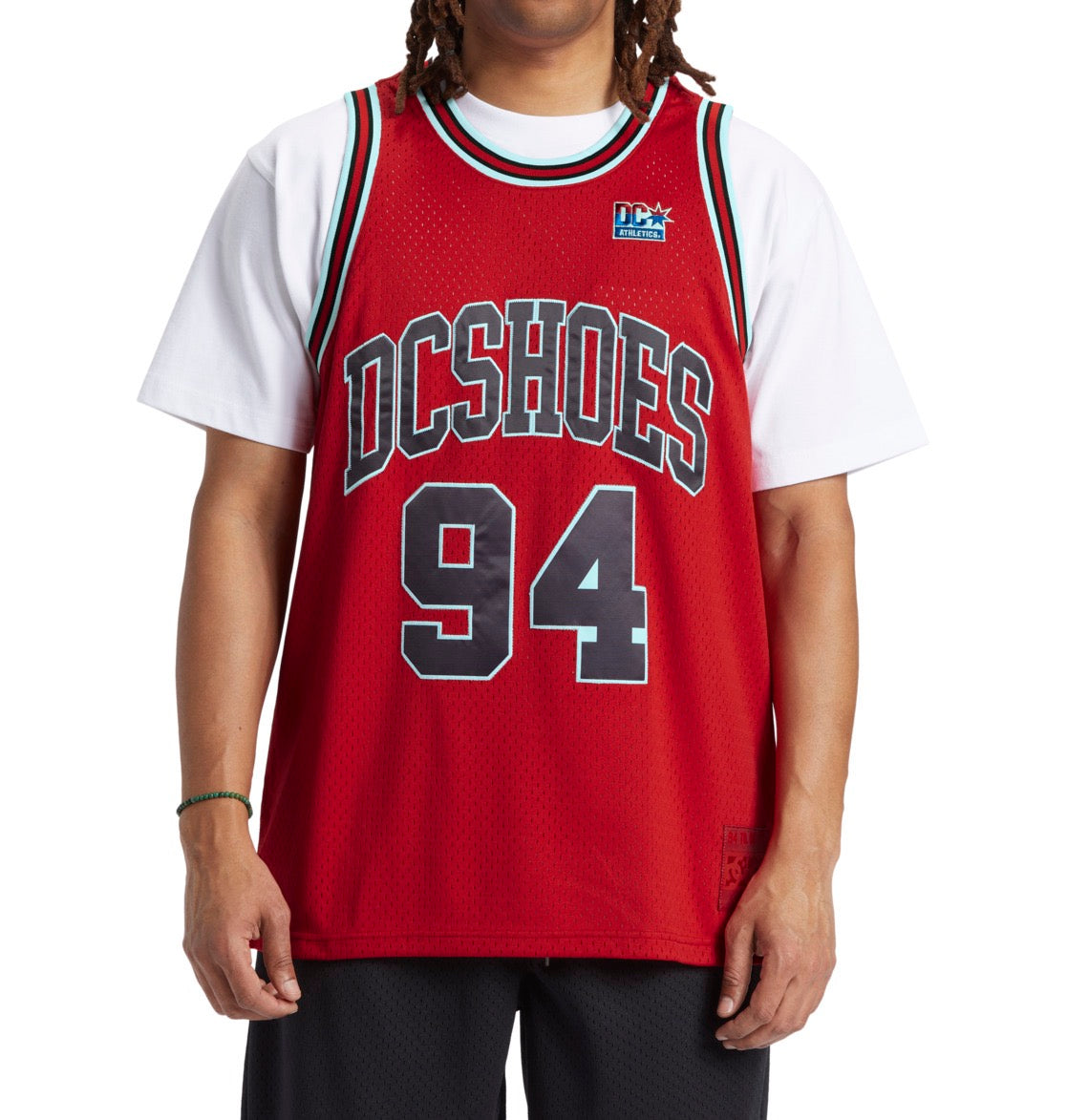 DC SHOES SHY TOWN RACING RED JERSEY BASKETBALL VEST TOP