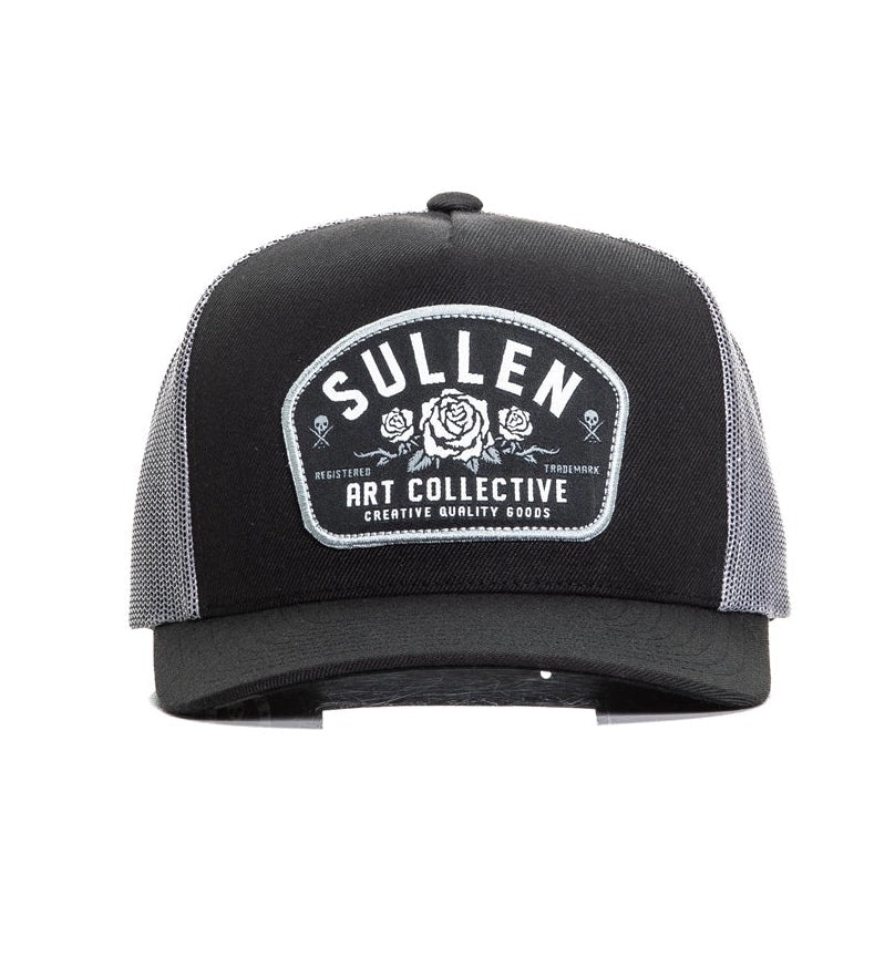 SULLEN CLOTHING LA ROSA BLACK & GREY SNAPBACK TRUCKER CAP