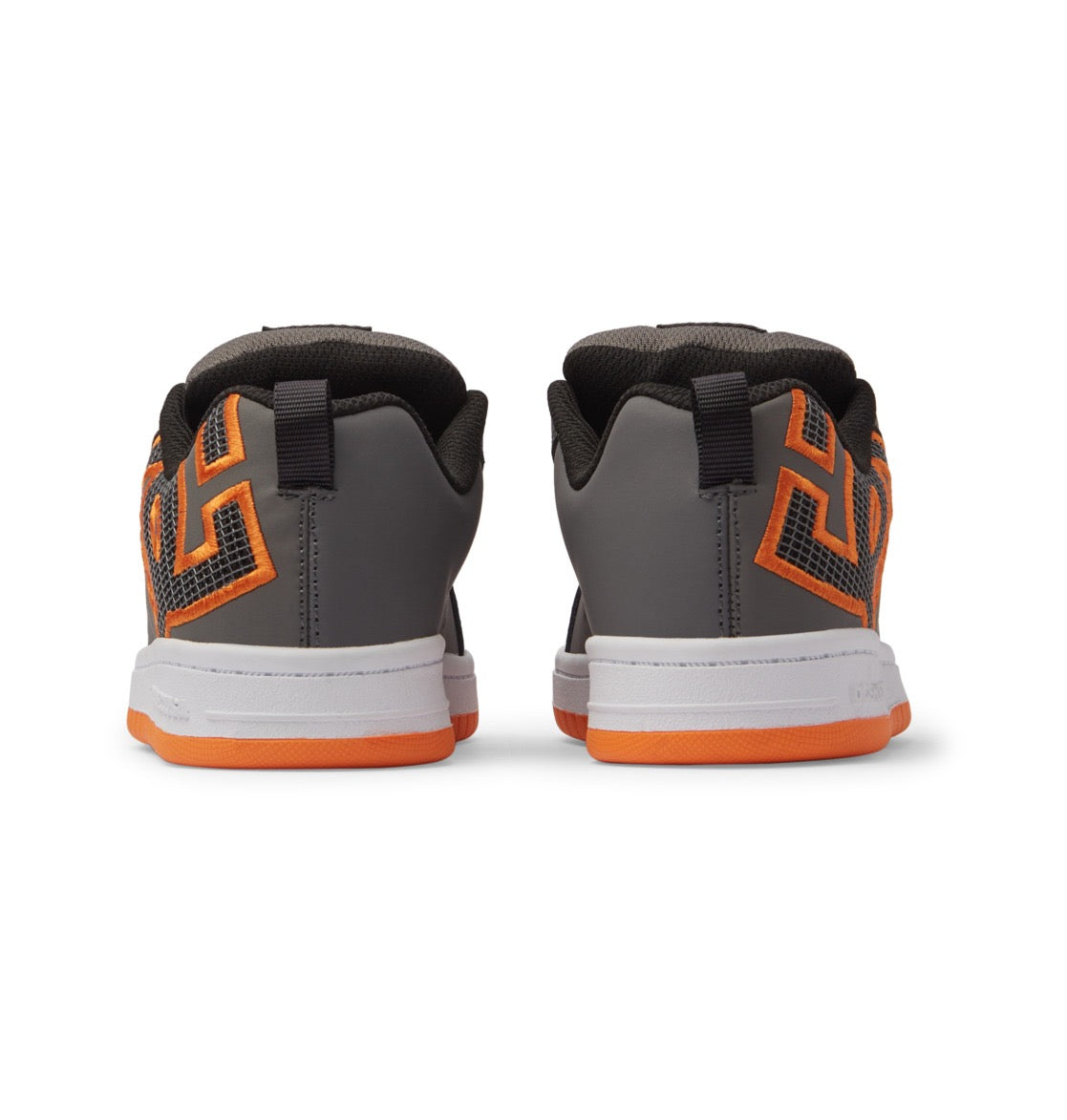 DC SHOES COURT GRAFFIK GREY ORANGE YOUTHS TRAINERS