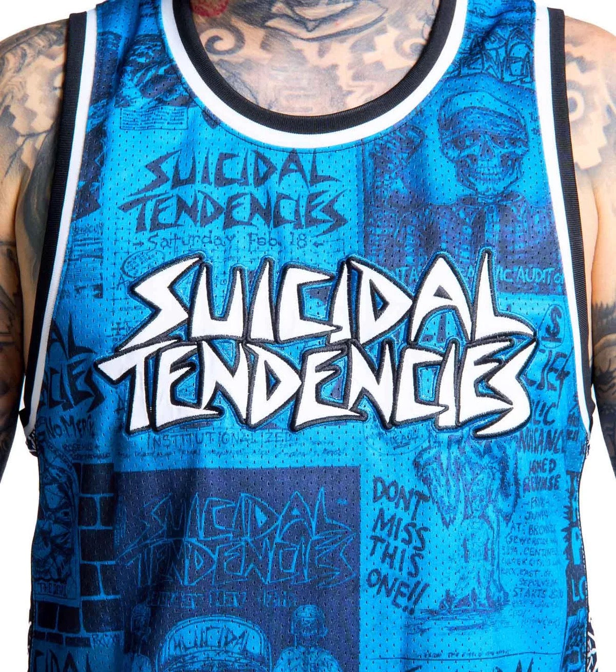 SULLEN CLOTHING X TENDENCIES POSTED BLUE JERSEY TANK VEST