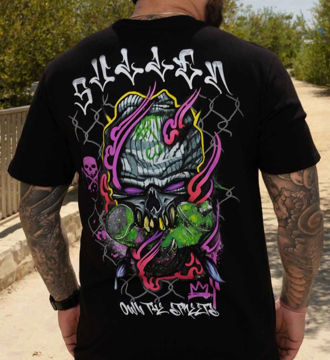 SULLEN CLOTHING CHEMICAL SWIRL JET BLACK PREMIUM T-SHIRT