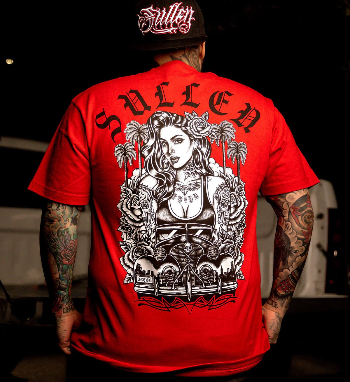 SULLEN CLOTHING RIDE LOW  STANDARD RED T-SHIRT