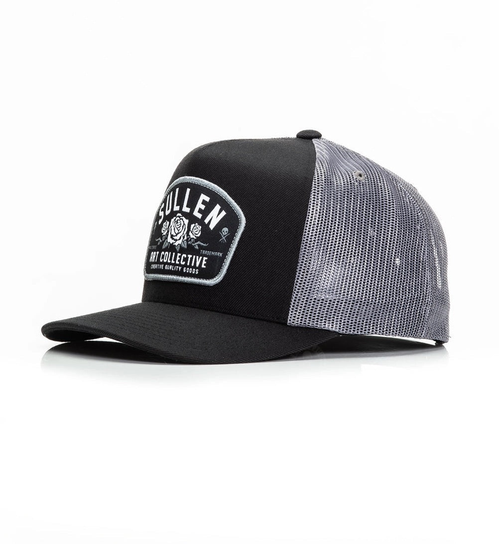 SULLEN CLOTHING LA ROSA BLACK & GREY SNAPBACK TRUCKER CAP