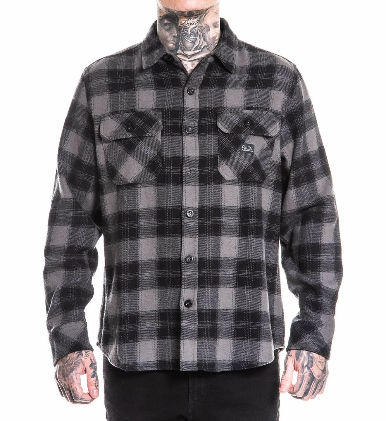 SULLEN CLOTHING DIAMOND  BLACK & GREY FLANNEL SHIRT