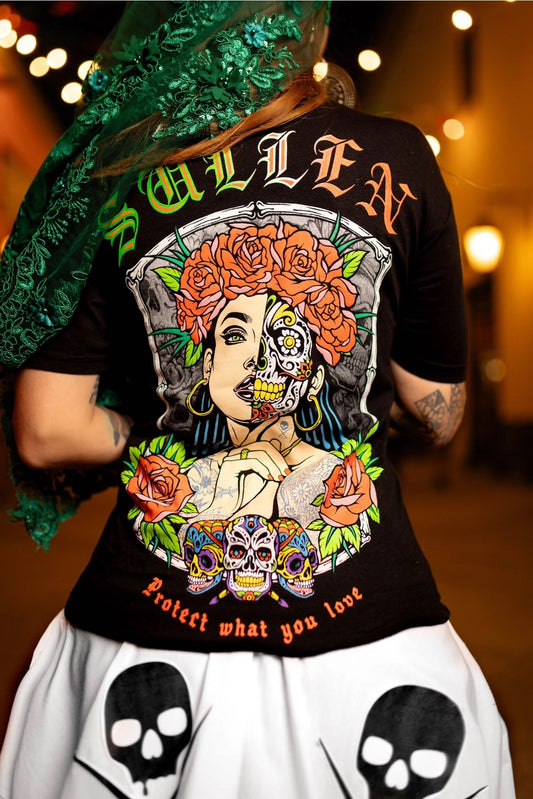 SULLEN CLOTHING SUGAR SKULL GIRL PREMIUM T-SHIRT
