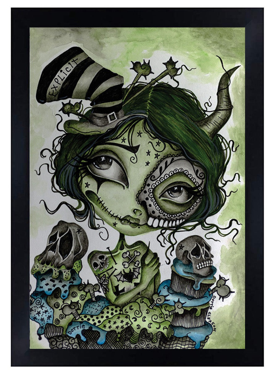 EXPLICIT ZOMBIE GIRL ART PRINT