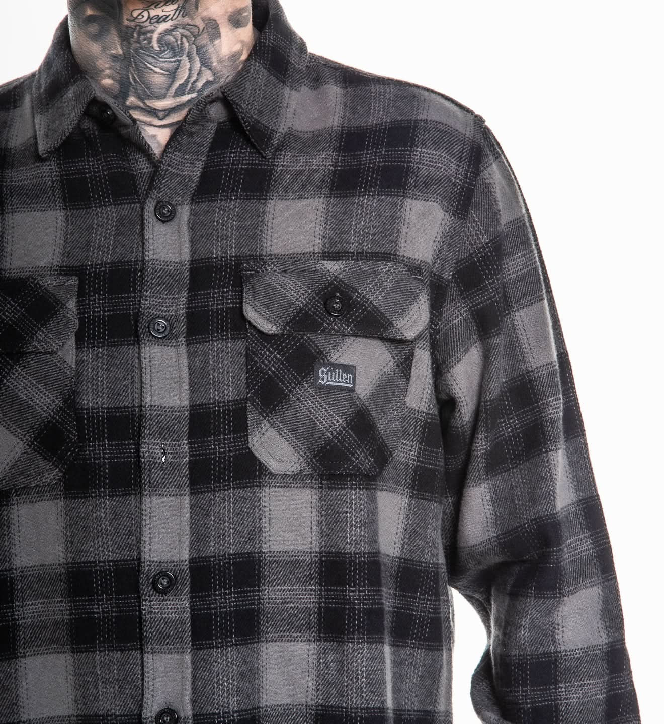 SULLEN CLOTHING DIAMOND  BLACK & GREY FLANNEL SHIRT