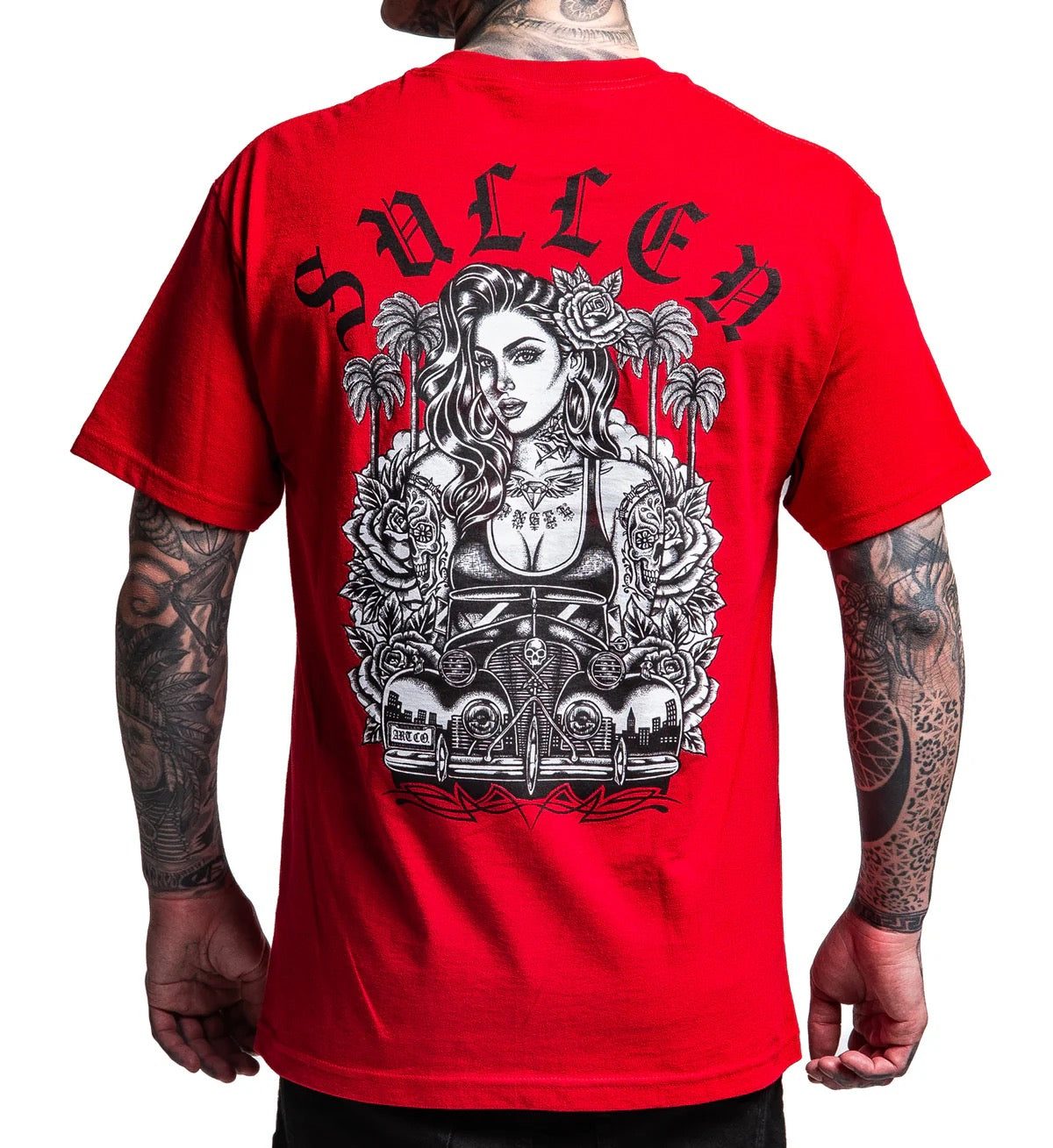 SULLEN CLOTHING RIDE LOW  STANDARD RED T-SHIRT