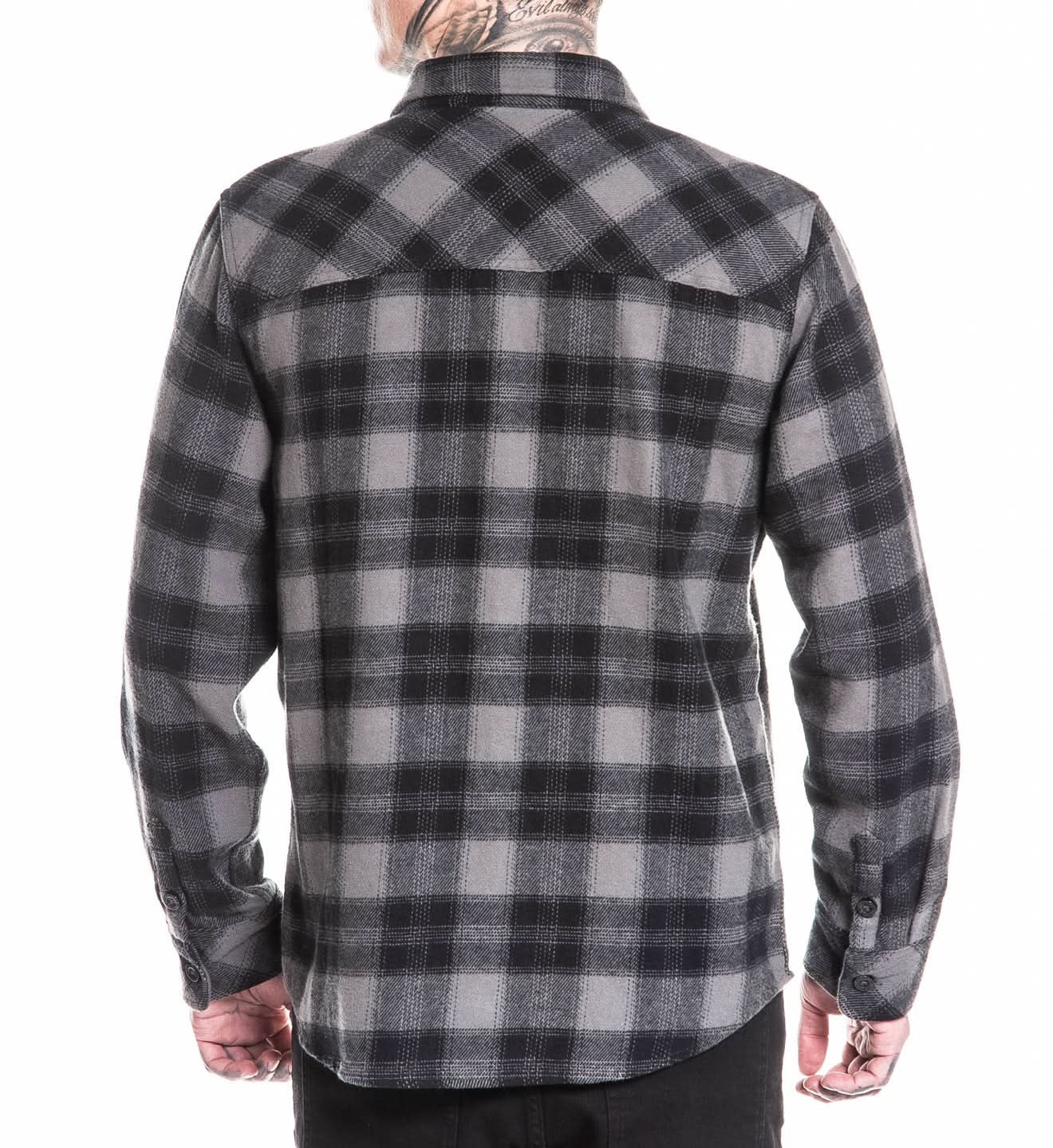 SULLEN CLOTHING DIAMOND  BLACK & GREY FLANNEL SHIRT