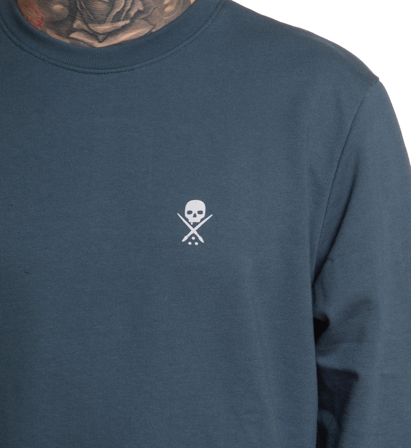 SULLEN CLOTHING BADGE LS CREW ORION BLUE SWEATSHIRT