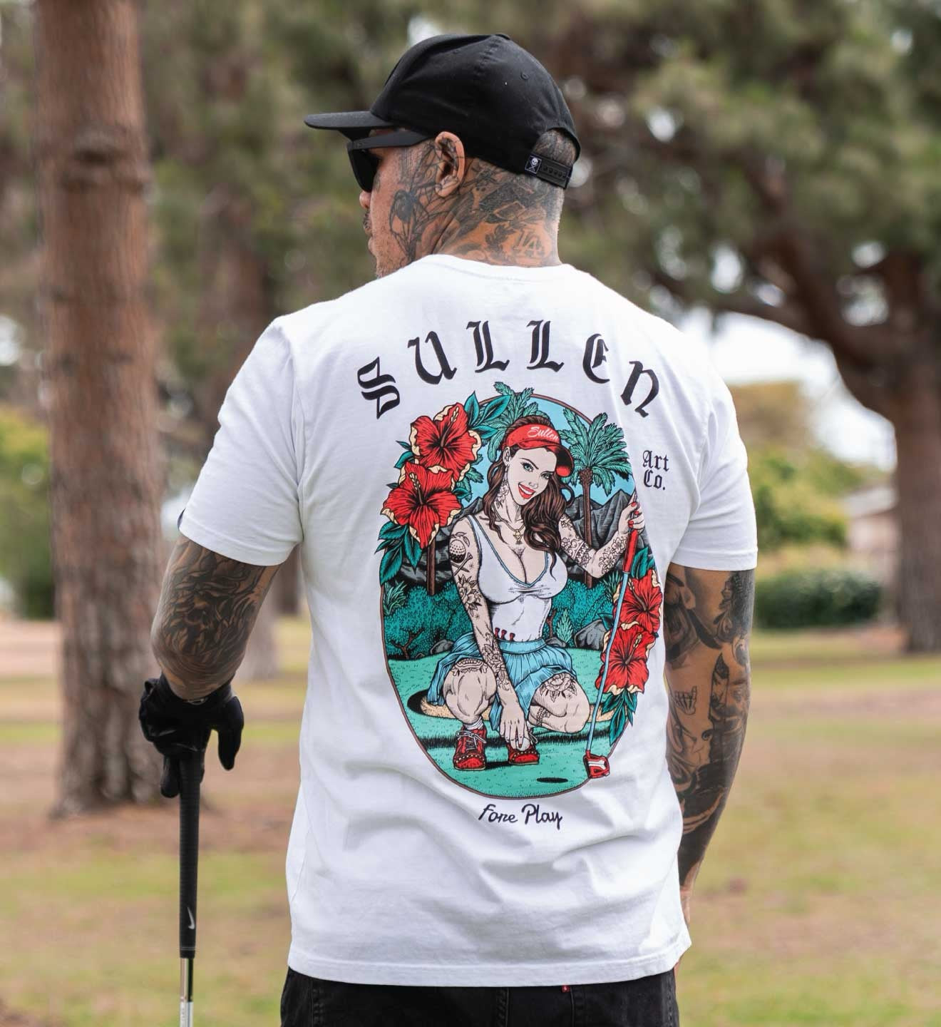 SULLEN CLOTHING FORE PLAY WHITE PREMIUM  T-SHIRT