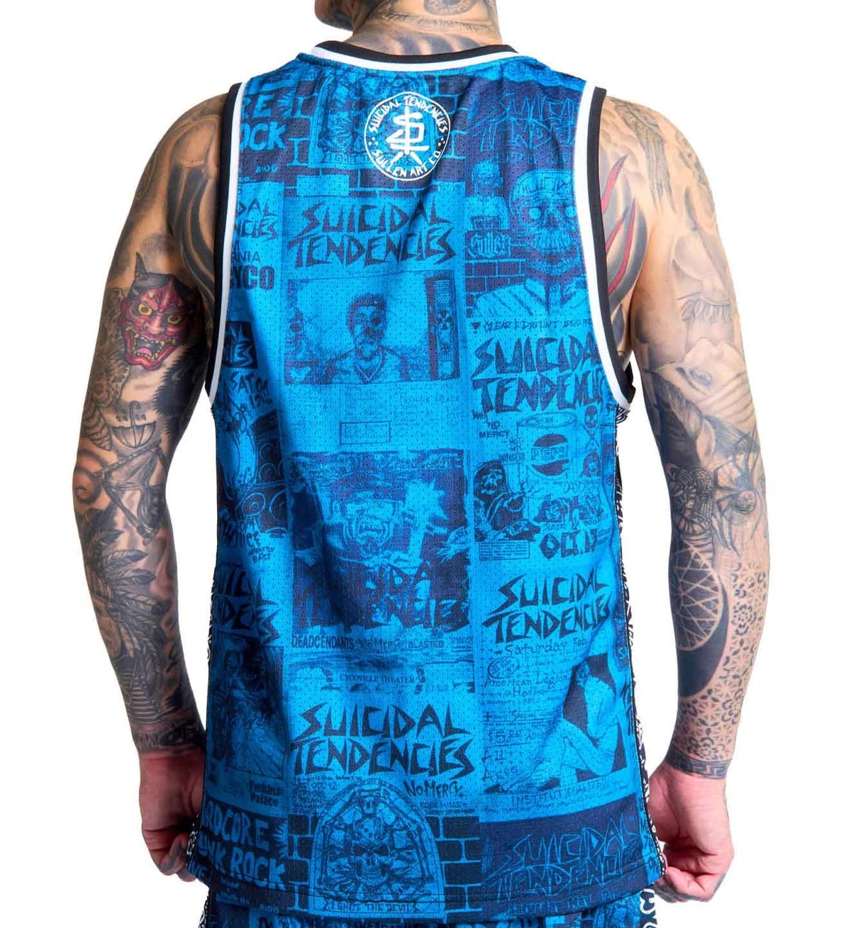 SULLEN CLOTHING X TENDENCIES POSTED BLUE JERSEY TANK VEST