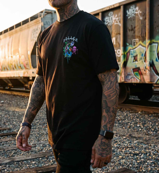 SULLEN CLOTHING CHEMICAL SWIRL JET BLACK PREMIUM T-SHIRT